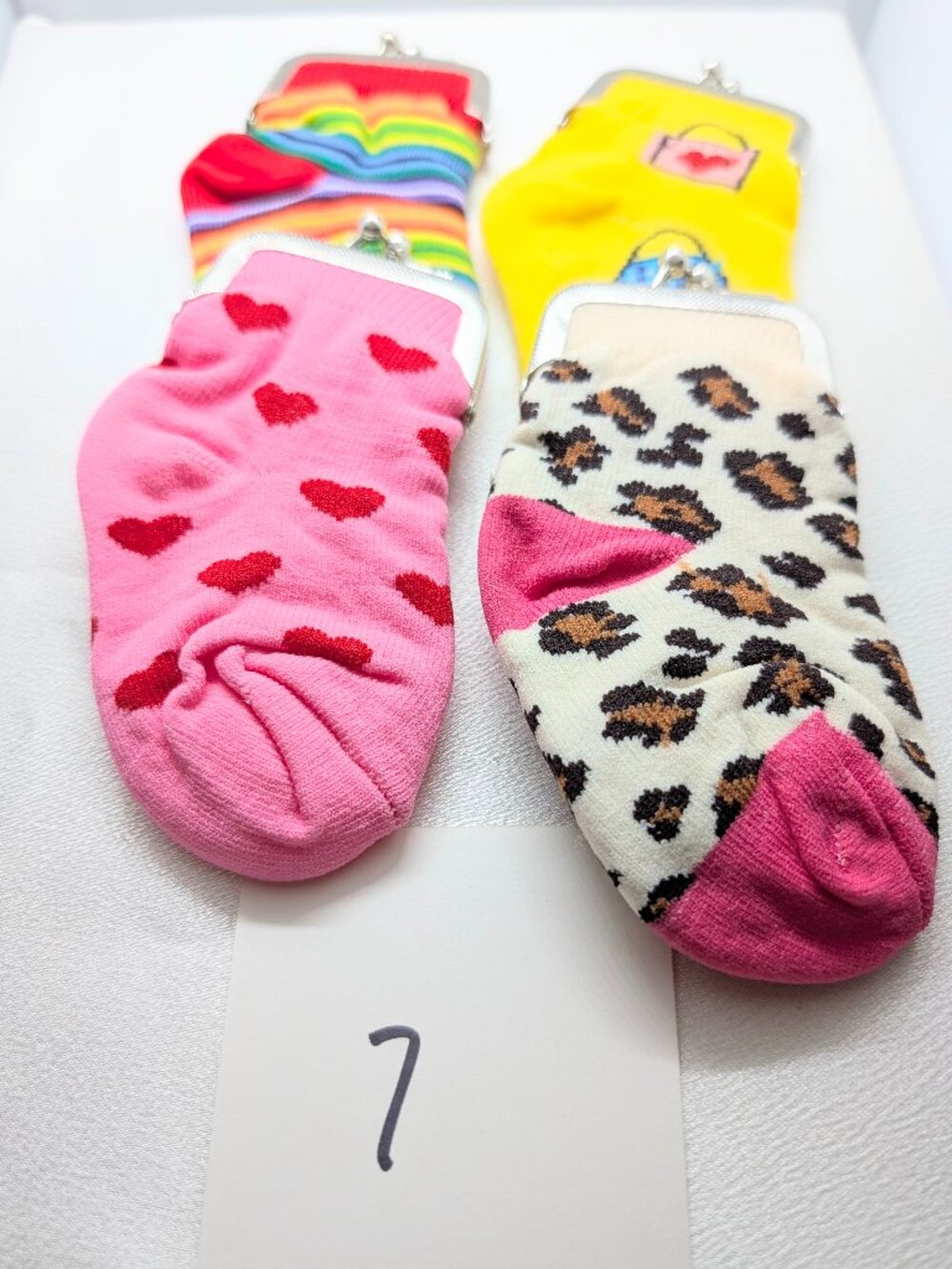 Host Pick!! NEW Colorful Themed Knit Sock Kiss Lock Coin Purses - Picture 2 of 3